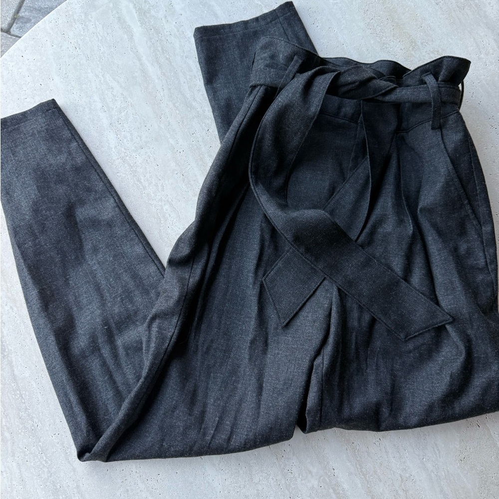 Sezane Charcoal Austin Ankle Paperbag Trouser Pants NWOT 4 FR 36